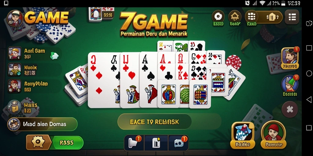 Tampilan gameplay seru dalam 7GAME yang menampilkan aksi domino.