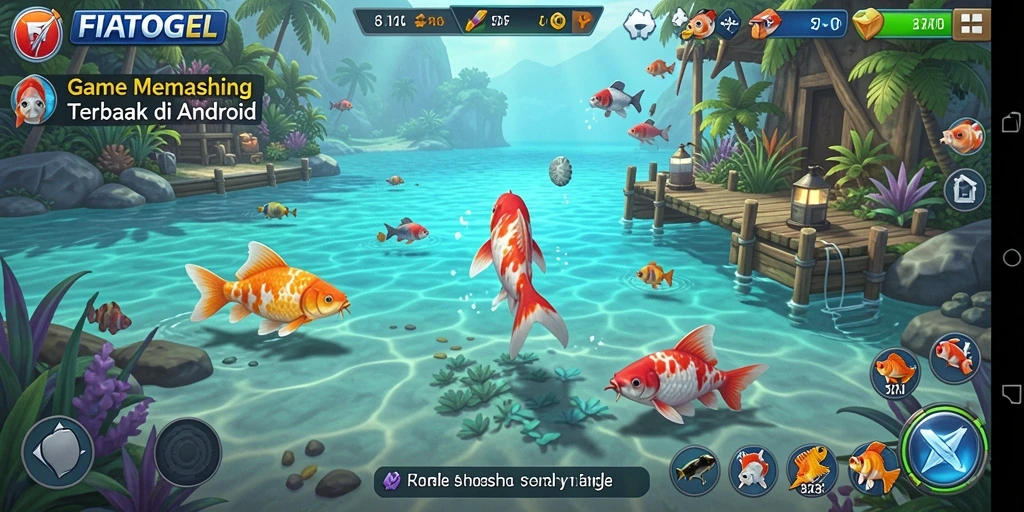 Tampilan gameplay seru dalam menangkap ikan di FIATOGEL.