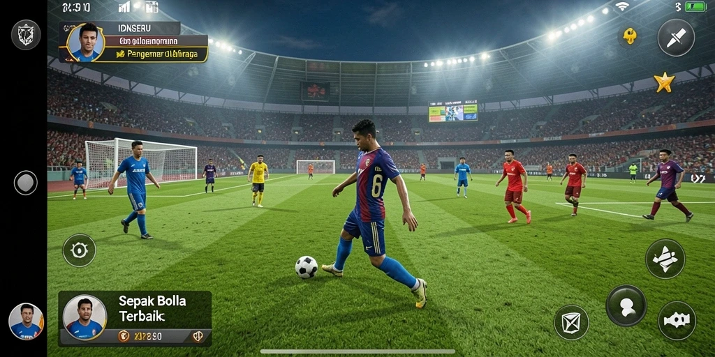 Tampilan gameplay menarik dari IDNSERU yang penuh aksi sepak bola.