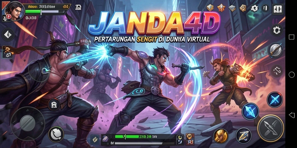 Tangkapan layar menunjukkan pertarungan sengit di JANDA4D.
