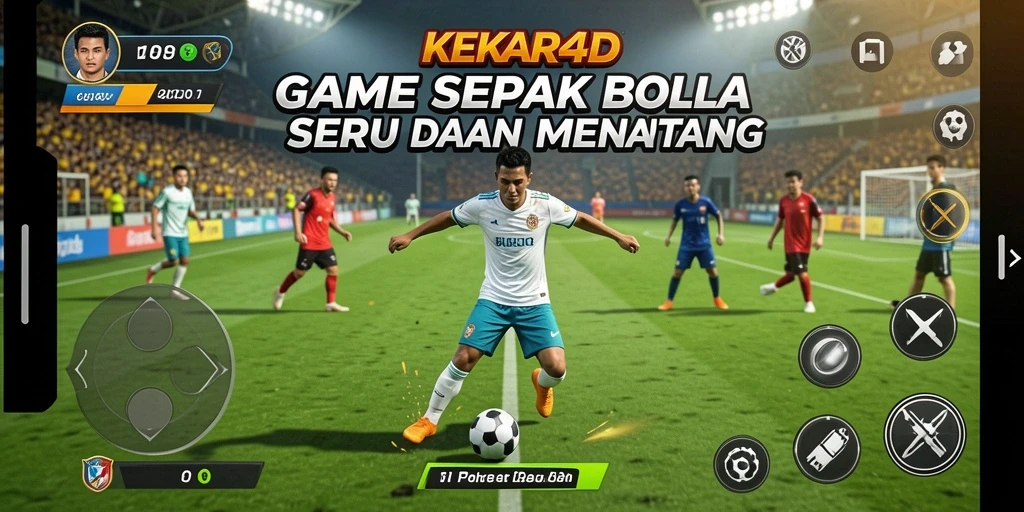 Tampilan gameplay KEKAR4D yang epik dan menegangkan dalam pertandingan sepak bola.