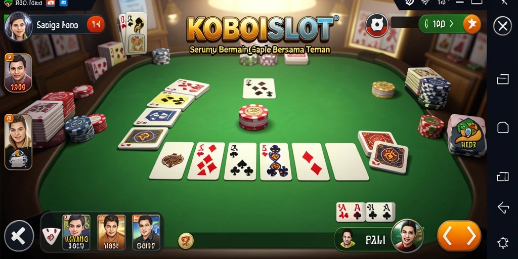Tampilan utama gameplay seru dalam KOBOISLOT Gaple.