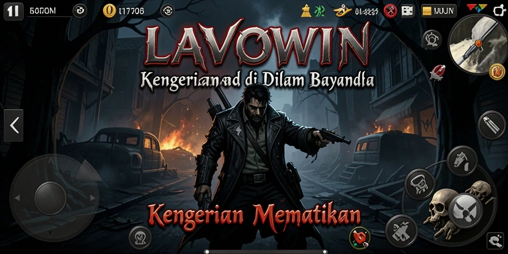 Screenshot gameplay menampilkan suasana Horror yang mencekam.