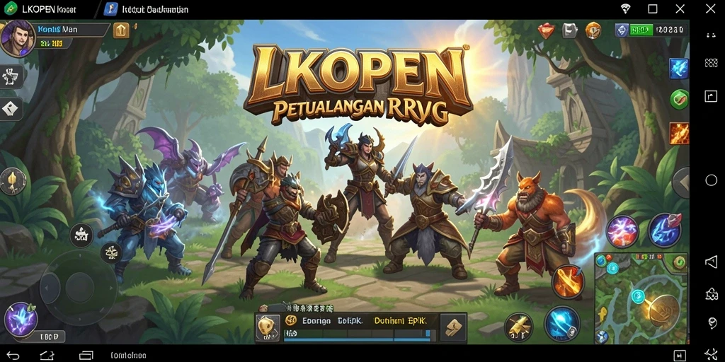 Tampilan screenshot LKOPEN menampilkan aksi pertarungan RPG yang mendebarkan dan grafis menawan.