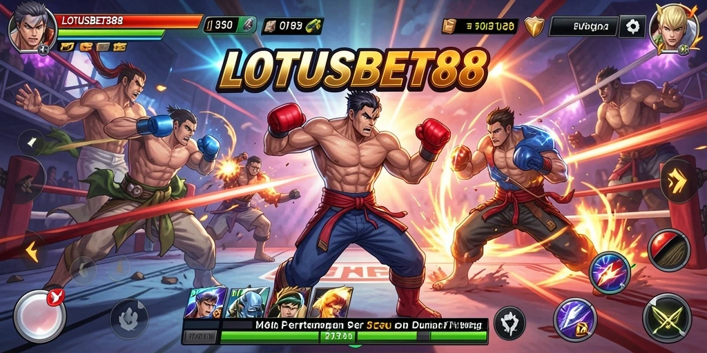 Tangkapan layar dari LOTUSBET88 menampilkan aksi pertarungan yang mendebarkan.