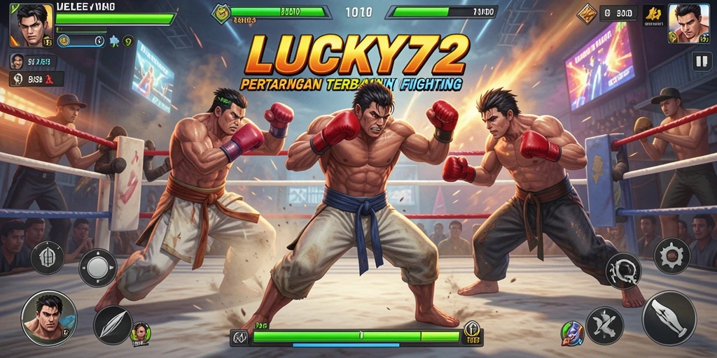 Tampilan gameplay yang mendebarkan dalam LUCKY72 menunjukkan aksi pertarungan seru.