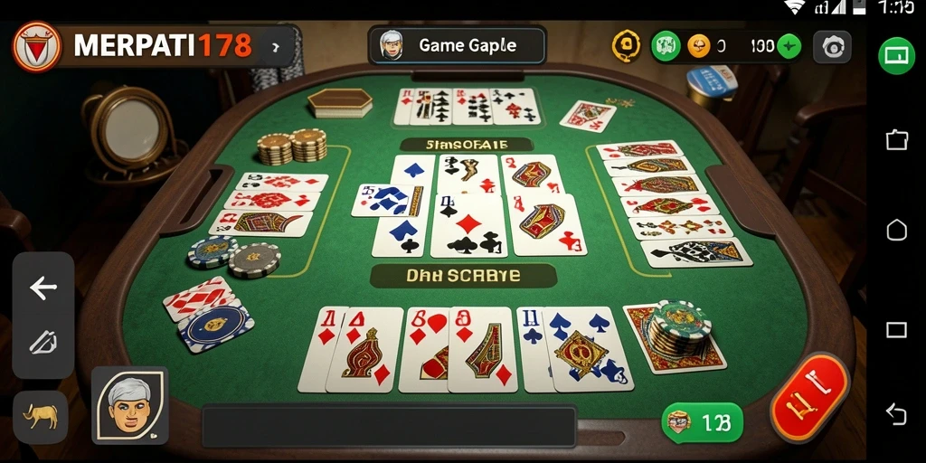 Screenshot gameplay menunjukkan suasana seru di <strong>MERPATI178</strong> saat bermain Gaple.