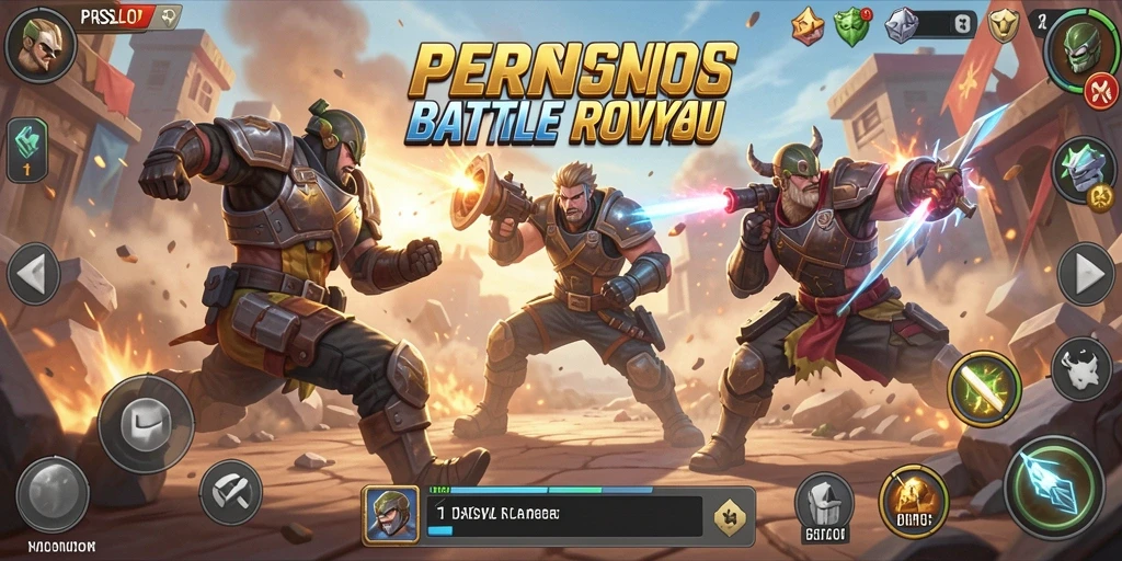 Tampilan seru dari gameplay pertempuran Battle Royale di PROSLOT.