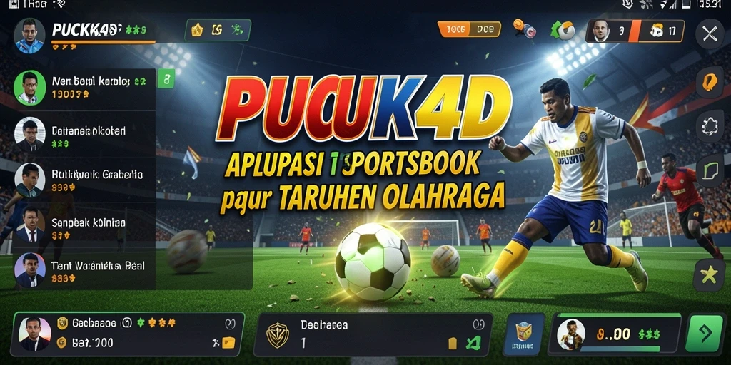 Screenshot utama PUCUK4D menampilkan fitur taruhan Sportsbook yang menarik.