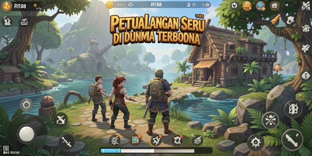 Tangkapan layar gameplay RI188 menampilkan eksplorasi dunia terbuka yang imersif.