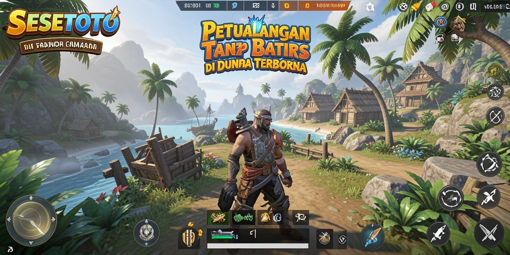 Gameplay SESETOTO menampilkan eksplorasi dunia terbuka yang memukau.