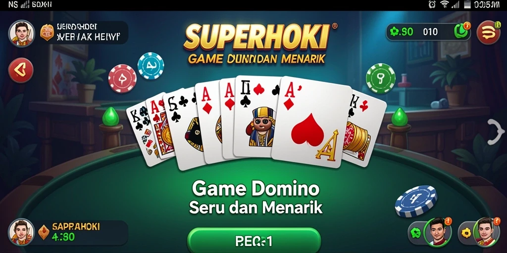 Gameplay seru dari SUPERHOKI dengan pemain berkompetisi di meja Domino.