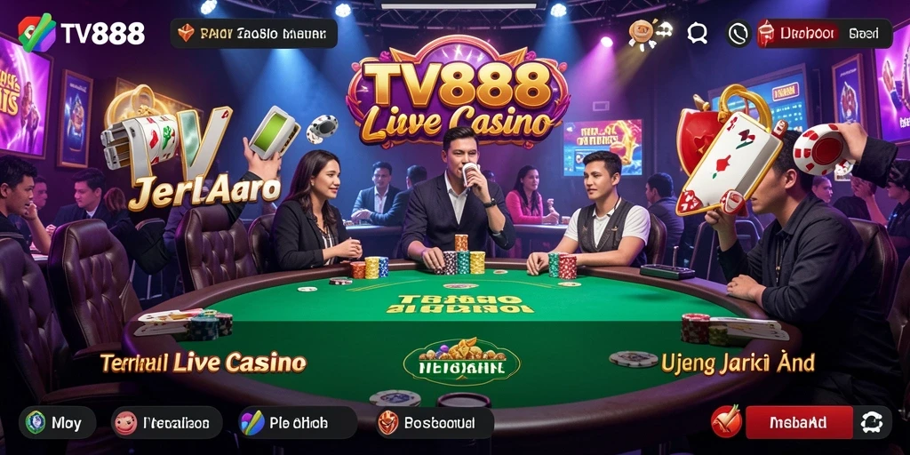 Tampilan gameplay Live Casino yang menarik saat bermain di TV888.